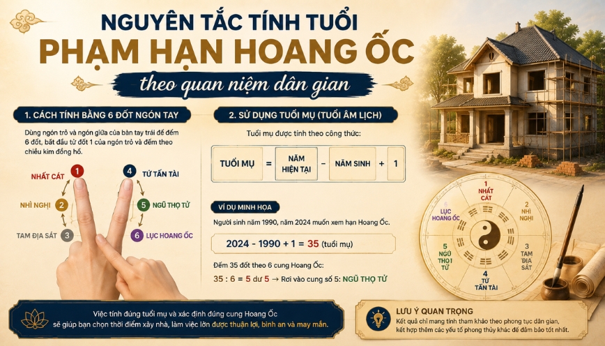 Nguyên tắc tính tuổi phạm hạn Hoang Ốc theo quan niệm dân gian